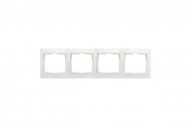 Фотография товара 'Smartbuy SBE-01w-00-FR-4 Рамка 4-местная горизонтальная белая Венера'
