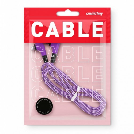 Фотография товара 'Smartbuy iK-512NSL violet Дата-кабель 8pin SOCKS L-TYPE'