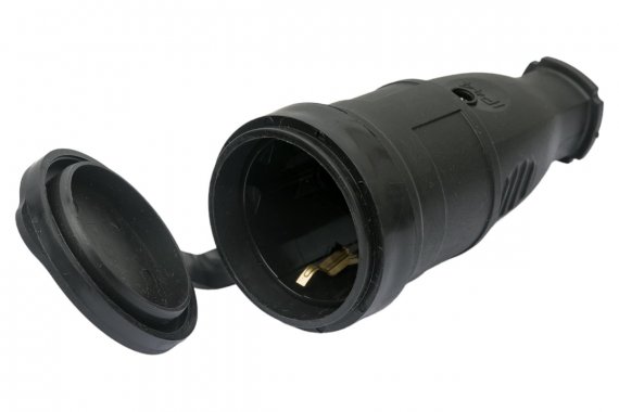 Фотография товара 'Smartbuy SBE-16-S07-R Розетка, переносная с защитной крышкой каучуковая 230В, 2P+PE'