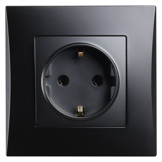 Фотография товара 'Smartbuy SBE-08b-16-S1-Z Розетка с заземлением 16А черная Вега'