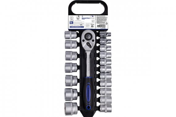 Фотография товара 'Smartbuy SBT-PRO-SSW-19 Набор головок и трещотка, на 1/2 дюйма, 19 предметов, CR-V сталь'