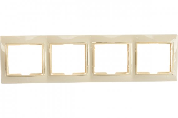 Фотография товара 'Smartbuy SBE-01i-00-FR-4 Рамка 4-местная горизонтальная бежевая Венера'