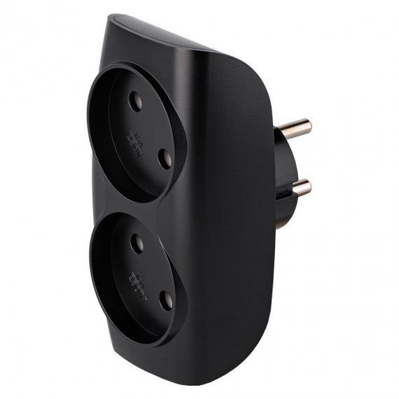 Фотография товара 'Smartbuy SBE-10-A04b-2 Разветвитель сетевой Тройник , 2 гнезда без заземления 10А 250B'