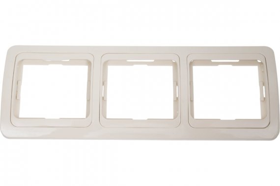 Фотография товара 'Smartbuy SBE-02i-00-FR-3 Рамка 3-местная горизонтальная бежевая Марс'