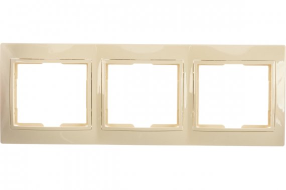 Фотография товара 'Smartbuy SBE-01i-00-FR-3 Рамка 3-местная горизонтальная бежевая Венера'