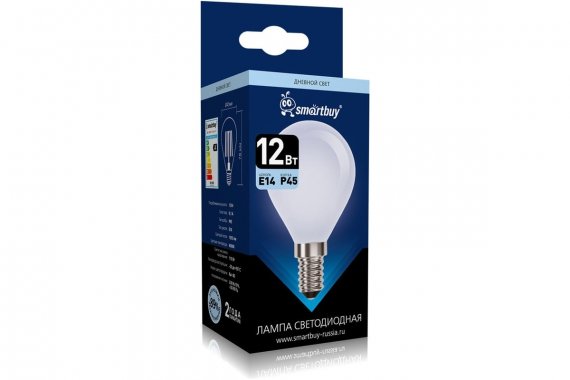 Фотография товара 'Smartbuy SBL-P45FOP-12-40K-E14 Светодиодная (LED) Лампа FIL OPAL'