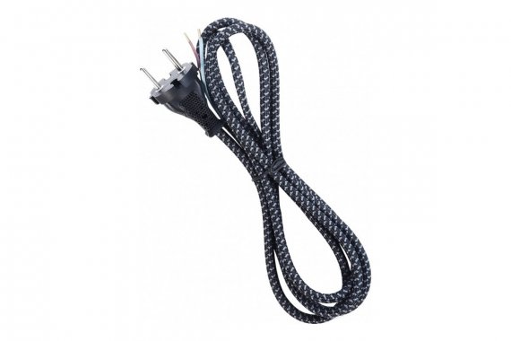 Фотография товара 'Smartbuy SBE-06-P10-b Сетевой шнур в тканевой оплетке без заземления 1,8 метра, 6А/1,2кВт'