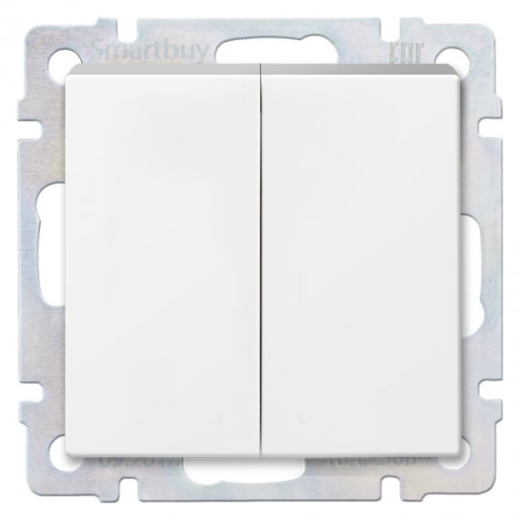 Фотография товара 'Smartbuy SBE-05w-10-SW2-0 Выключатель 2-клавишный 10А'