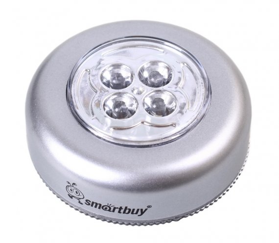 Фотография товара 'Smartbuy SBF-831-S Светодиодный фонарь PUSH LIGHT 1 шт х 4 LED'