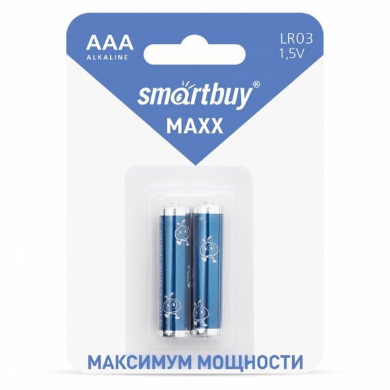 Фотография товара 'Smartbuy SBBM-3A02B Батарейка алкалиновая MAXX LR03/2B (24/240)'