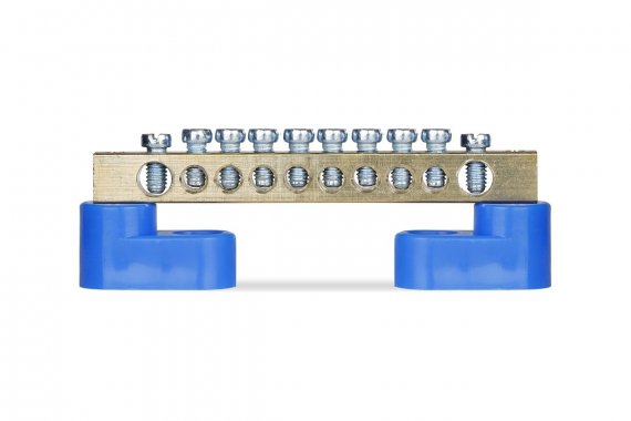 Фотография товара 'Smartbuy SBE-bc-10-2i Шина "N" нулевая (латунь) 6х9мм на двух угл. изоляторах 10 групп'