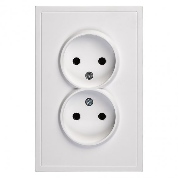 Фотография товара 'Smartbuy SBE-09w-10-S2-N Розетка двойная без заземления 10А белая Капелла'