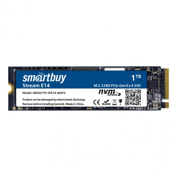 Фотография товара 'Smartbuy SBSSD1T0-STE14-M2P3 M.2 2280 SSD Stream E14 1TB TLC NVMe PCIe3'