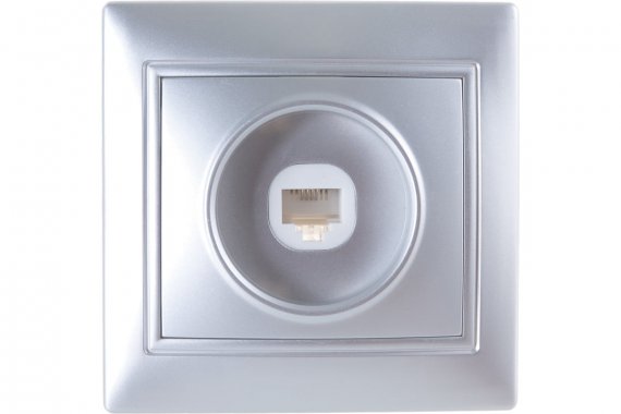 Фотография товара 'Smartbuy SBE-01s-S1-PH Розетка телефонная 1-местная серебро Венера'