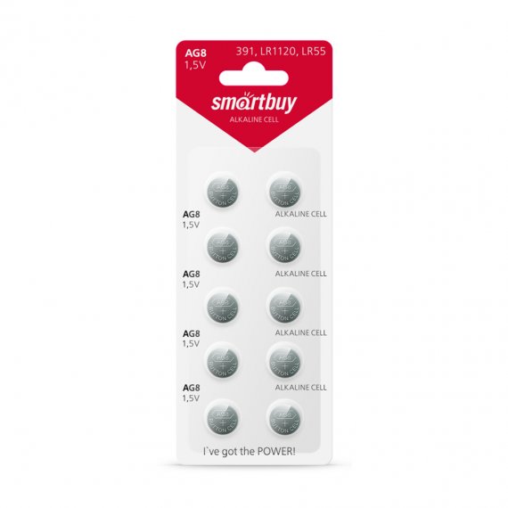Фотография товара 'Smartbuy SBBB-AG8-10B Батарейка часовая AG8-10B (100/2000)'