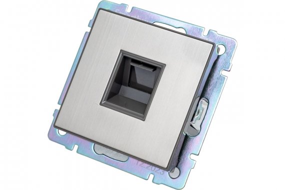 Фотография товара 'Smartbuy SBE-05gn-S1-RJ Розетка компьютерная RJ-45 серый никель Нептун'