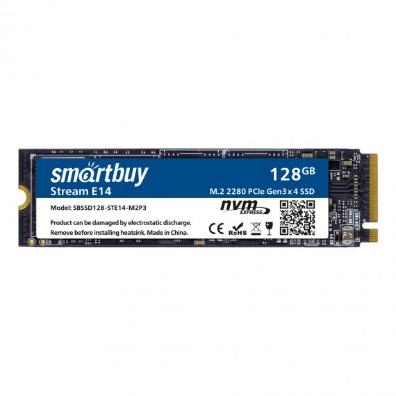 Фотография товара 'Smartbuy SBSSD128-STE14-M2P3 M.2 2280 SSD Stream E14 128GB TLC NVMe'