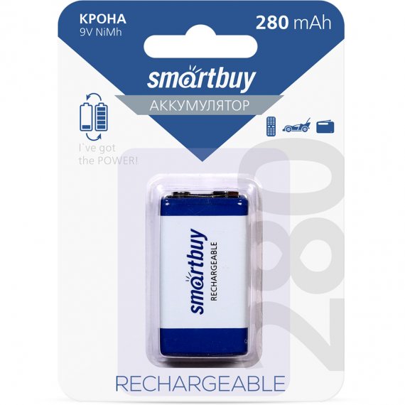 Фотография товара 'Smartbuy SBBR-9V-1B280 Аккумулятор NiMh 9V /1BL 280 mAh'