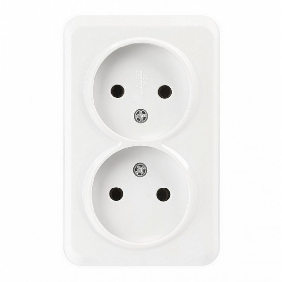 Фотография товара 'Smartbuy SBE-03w-10-S2-N Розетка 2-местная 10А без заземления'