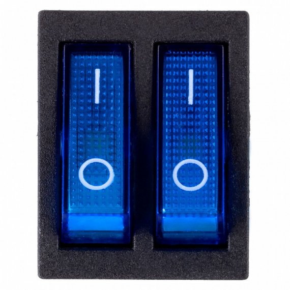 Фотография товара 'Smartbuy SBE-16-S33bl Выключатель клавишный двойной 250V 16А (6с) ON-OFF'