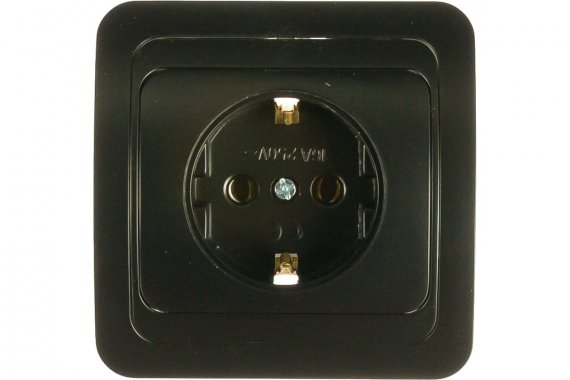Фотография товара 'Smartbuy SBE-02b-16-S1-Z-c Розетка 1-местная с заземлением 16А черная Марс'