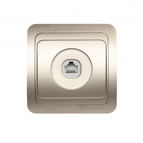 Фотография товара 'Smartbuy SBE-02c-S1-RJ Розетка компьютерная RJ-45 1-местная шампань Марс'