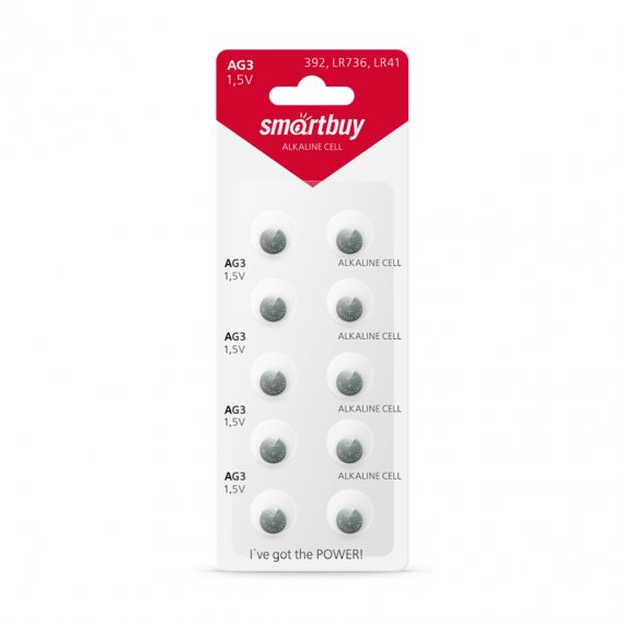 Фотография товара 'Smartbuy SBBB-AG3-10B Батарейка часовая AG3-10B (100/2000)'