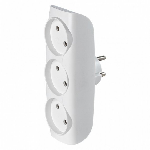 Фотография товара 'Smartbuy SBE-10-A04w-3 Разветвитель сетевой Тройник , 3 гнезда без заземления 10А 250B'
