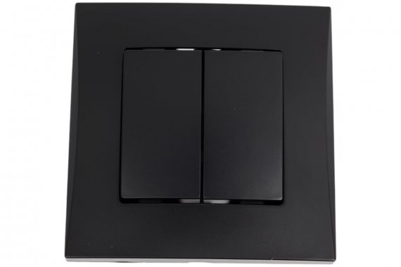 Фотография товара 'Smartbuy SBE-08b-10-SW2-0 Выключатель 2-клавишный 10А черный Вега'