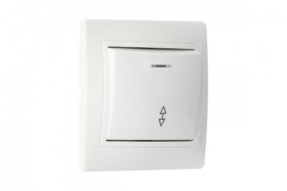 Фотография товара 'Smartbuy SBE-01w-10-SW12-1-c Выключатель проходной 1-клавишный с индикатором, керамика 10А'