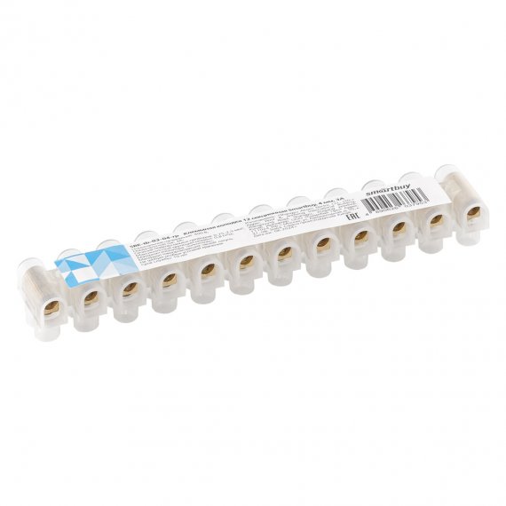 Фотография товара 'Smartbuy SBE-tb-03-04-rp Клеммная колодка 12 секционная с этикеткой, 4 мм, 3А'