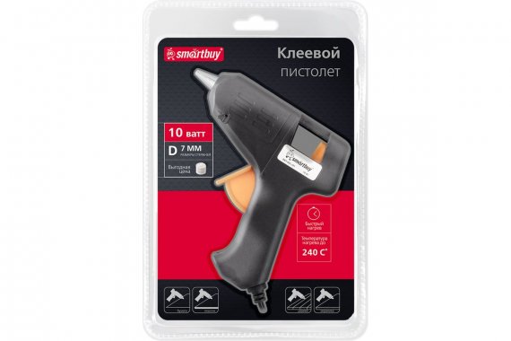 Фотография товара 'Smartbuy SBT-GG-101 Пистолет клеевой электрич.,10 Вт,D=7 мм'