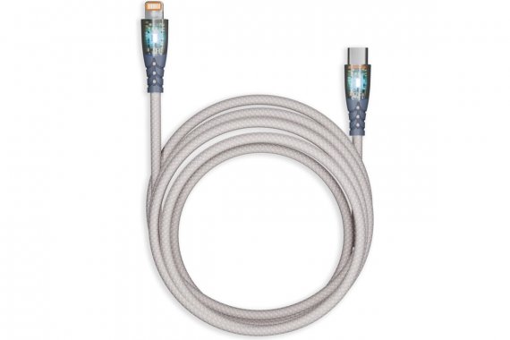 Фотография товара 'Smartbuy IK-12-PDTRANSP-GRAY Кабель для зарядки и передачи, прозрачн.наконечники'