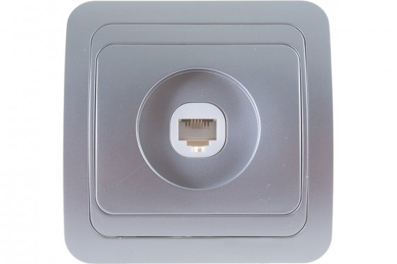 Фотография товара 'Smartbuy SBE-02s-S1-PH Розетка телефонная 1-местная серебро Марс'