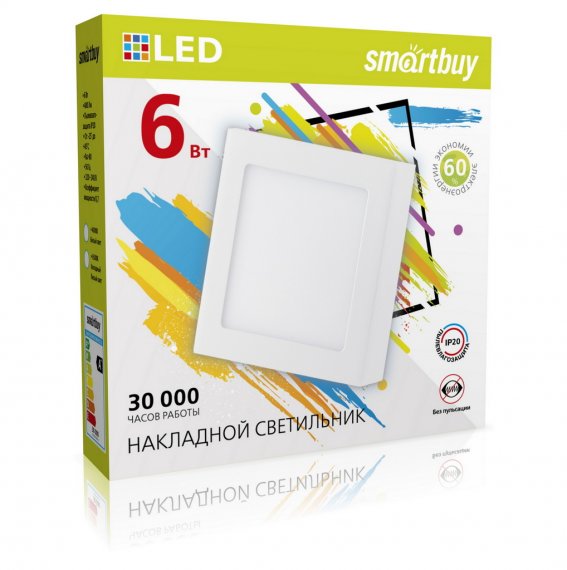 Фотография товара 'Smartbuy SBL-SqSDL-6-65K Накладной (LED) светильник Square SDL'