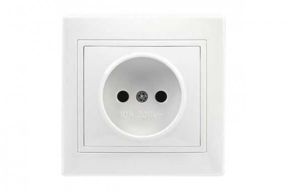 Фотография товара 'Smartbuy SBE-01w-10-S1-N Розетка 1-местная без заземления 10А белая Венера'