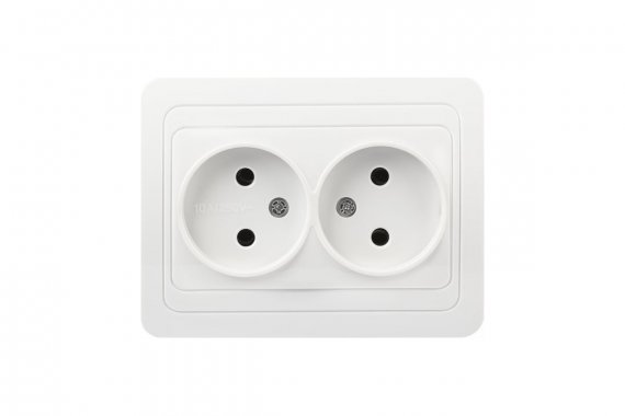 Фотография товара 'Smartbuy SBE-02w-10-S2-N Розетка двойная одноместная без заземления 10А'