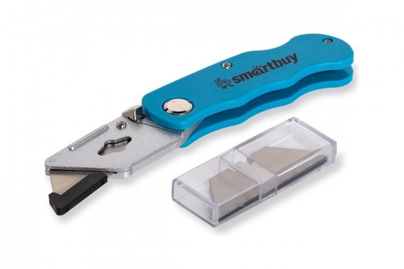 Фотография товара 'Smartbuy SBT-KNTF-18p1 Строительный нож, трапециевидное лезвие, складной'