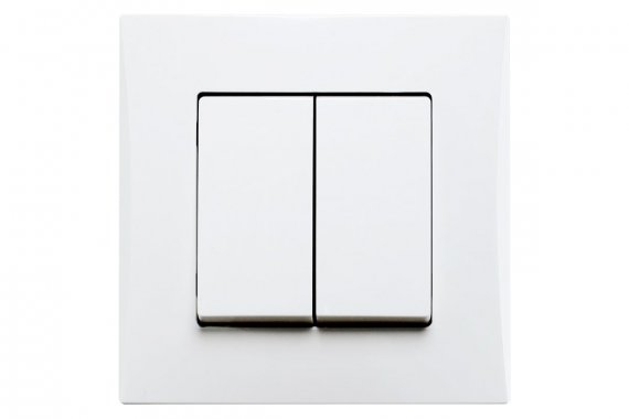 Фотография товара 'Smartbuy SBE-08w-10-SW22-0 Выключатель проходной 2-клавишный 10А белый Вега'