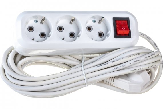 Фотография товара 'Smartbuy SBE-16-3-07-ZS Удлинитель, 3 гнезда 7 метр. 16А/3,5кВт'