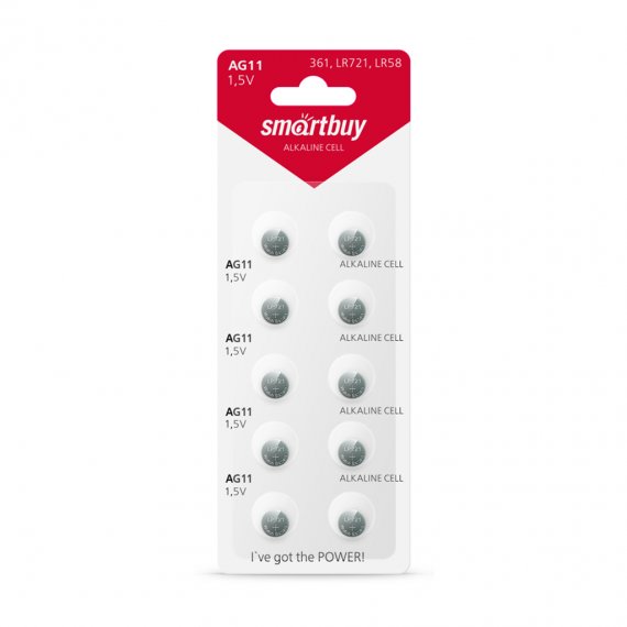 Фотография товара 'Smartbuy SBBB-AG11-10B Батарейка часовая AG11-10B (100/2000)'
