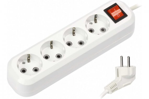 Фотография товара 'Smartbuy SBE-16-4-03-ZS Удлинитель, 4 гнезда 3 метра 16А/3,5кВт ПВС 3х1,0'