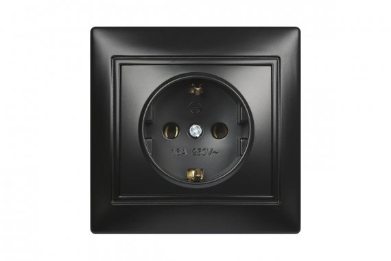 Фотография товара 'Smartbuy SBE-01b-16-S1-Z-c Розетка 1-местная с заземлением 16А черная, Венера'
