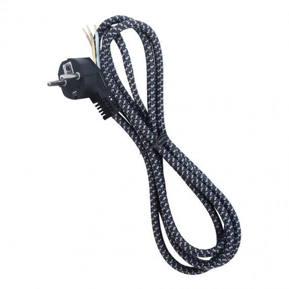 Фотография товара 'Smartbuy SBE-10-P08-b Сетевой шнур в тканевой оплетке с заземлением 1,8 метра, 10А/2,2кВт'
