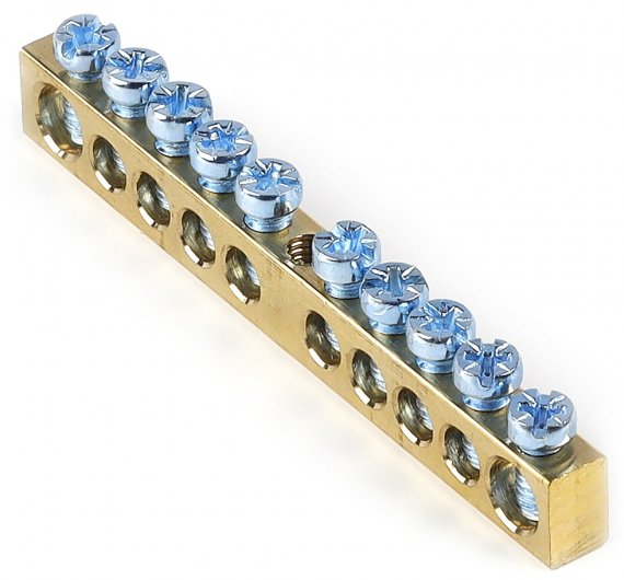 Фотография товара 'Smartbuy SBE-bc-10 Шина "N" нулевая (латунь) 6х9мм, 10 групп'