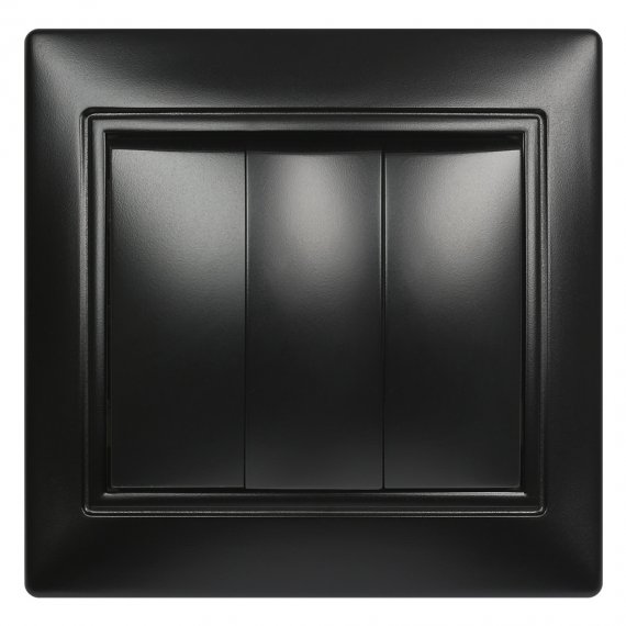 Фотография товара 'Smartbuy SBE-01b-10-SW3-0 Выключатель 3-клавишный 10А черный Венера'