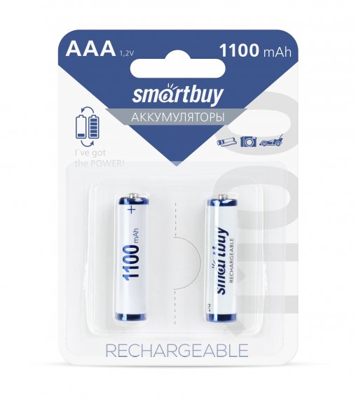 Фотография товара 'Smartbuy SBBR-3A02BL1100 Аккумулятор NiMh AAA/2BL 1100 mAh'