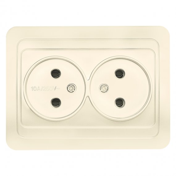 Фотография товара 'Smartbuy SBE-02i-10-S2-N-c Розетка двойная одноместная без заземления 10А'