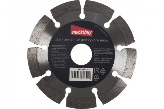 Фотография товара 'Smartbuy SBT-DD-D115 Диск алмазный 115 мм, для сухого реза, по бетону, толщина 2мм'