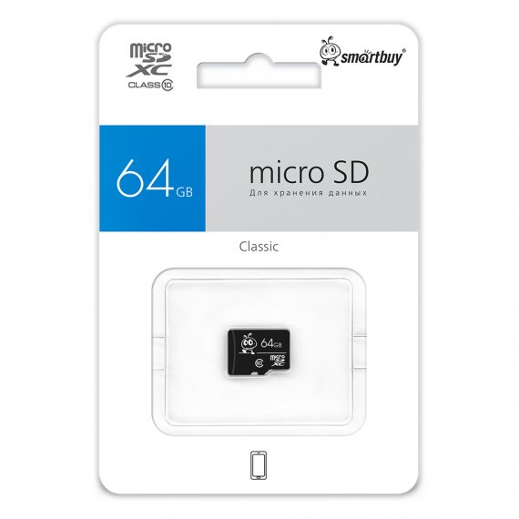 Фотография товара 'Smartbuy SB64GBSDCL10-00LE micro SDXC карта памяти 64GB Class 10'